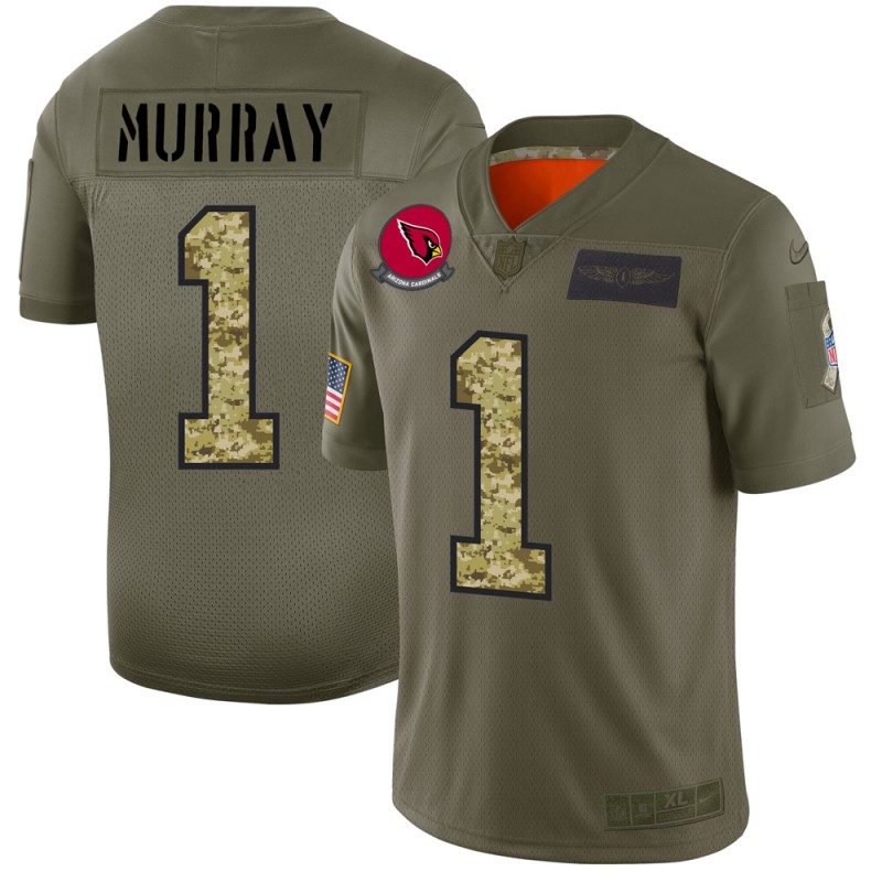 Men's Arizona Cardinals #1 Kyler Murray 2019 Olive/Camo Salute To Service Limited Stitched NFL Jersey